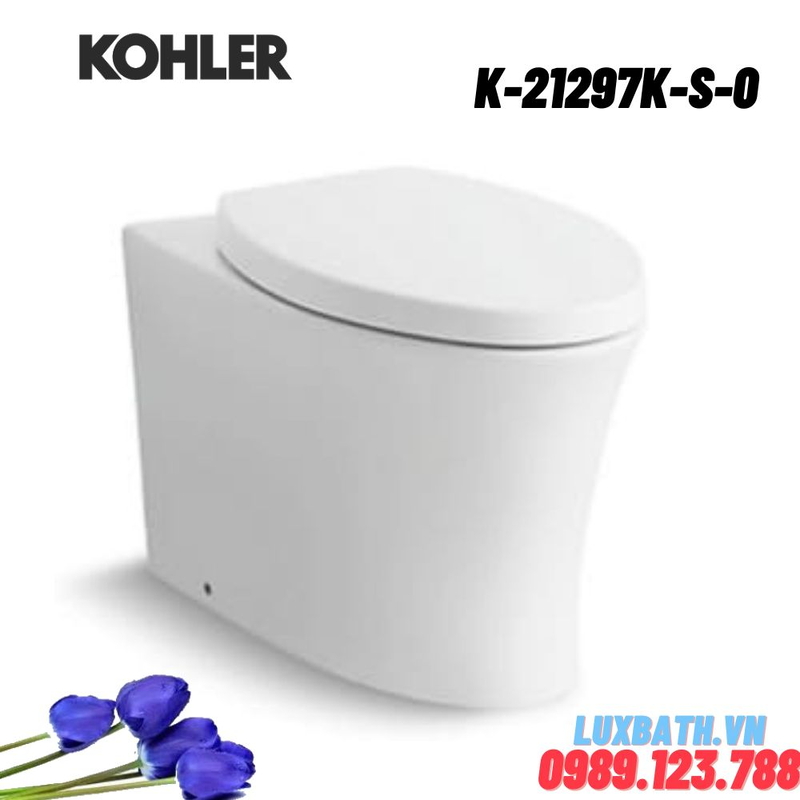 Bồn cầu đặt sàn két nước âm Kohler K-21297K-S-0 nắp đóng êm