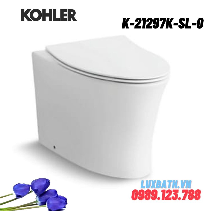 Bồn cầu đặt sàn két nước âm Kohler K-21297K-SL-0 nắp đóng êm