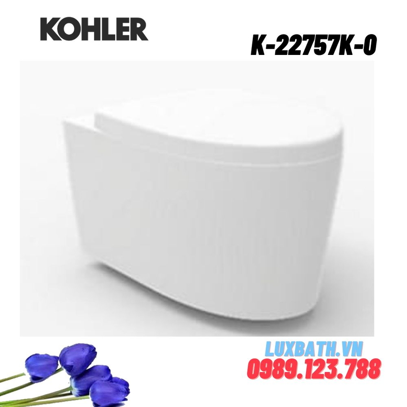 Bồn cầu đặt sàn két nước âm Kohler K-22757K-0 nắp đóng êm