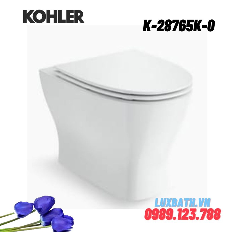 Bồn cầu đặt sàn két nước âm Kohler K-28765K-0 nắp đóng êm