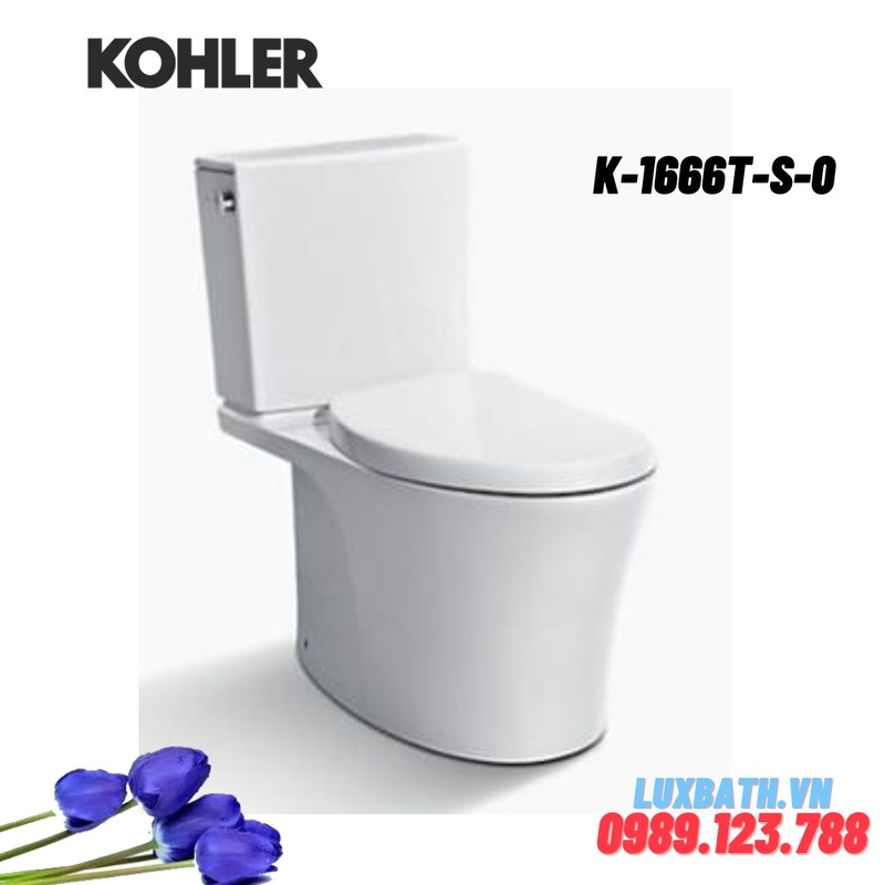 Bồn cầu hai khối Kohler K-1666T-S-0 nắp đóng êm