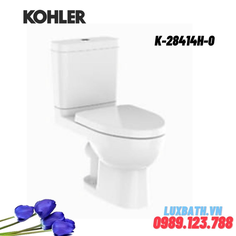 Bồn cầu hai khối Kohler K-28414H-0 nắp đóng êm