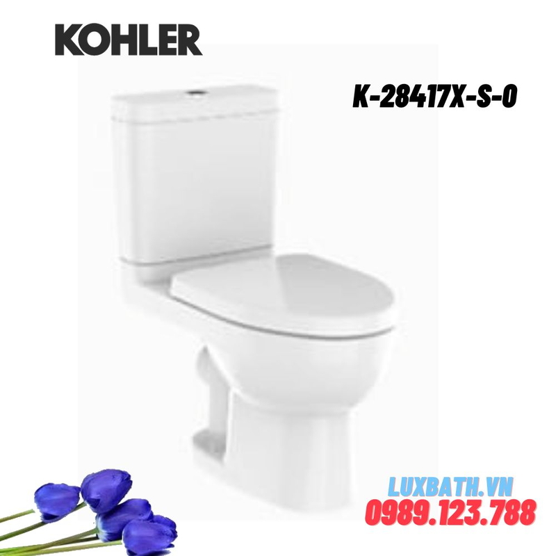 Bồn cầu hai khối Kohler K-28417X-S-0 nắp đóng êm
