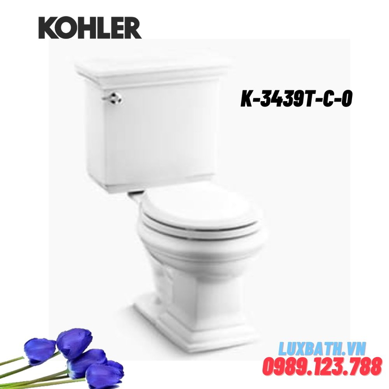 Bồn cầu hai khối Kohler K-3439T-C-0 nắp đóng êm