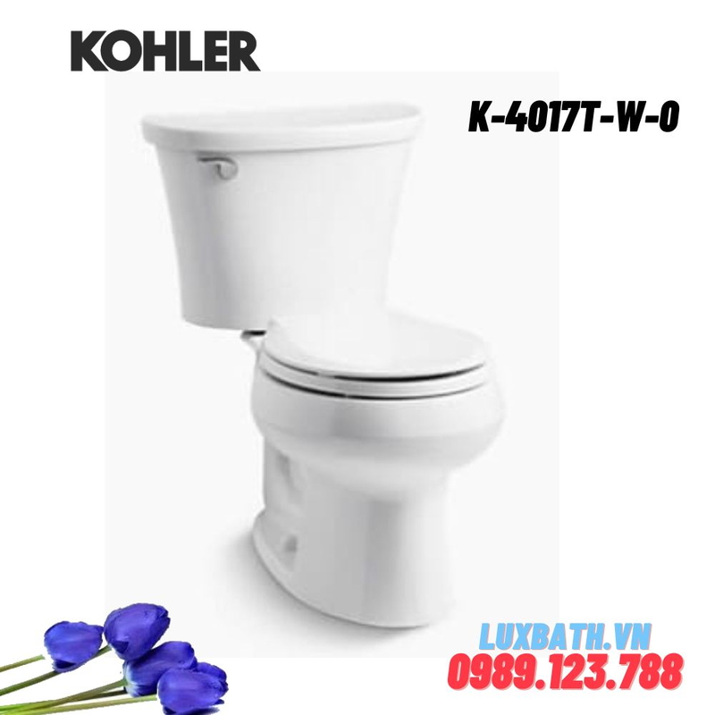 Bồn cầu hai khối Kohler K-4017T-W-0 nắp đóng êm