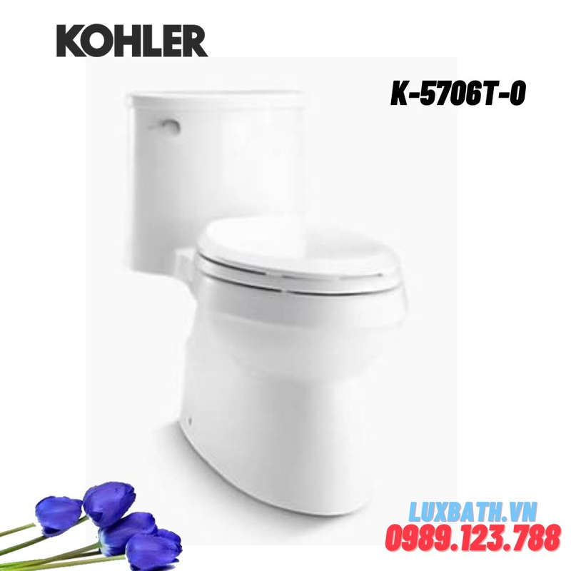 Bồn cầu hai khối Kohler K-5706T-0 nắp đóng êm