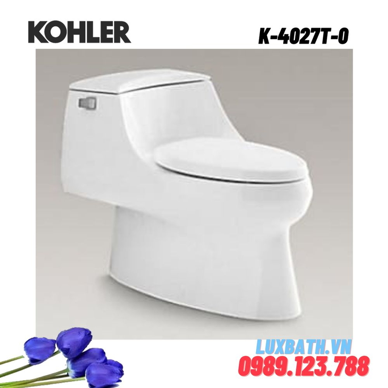 Bồn cầu một khối Kohler K-4027T-0 nắp đóng êm