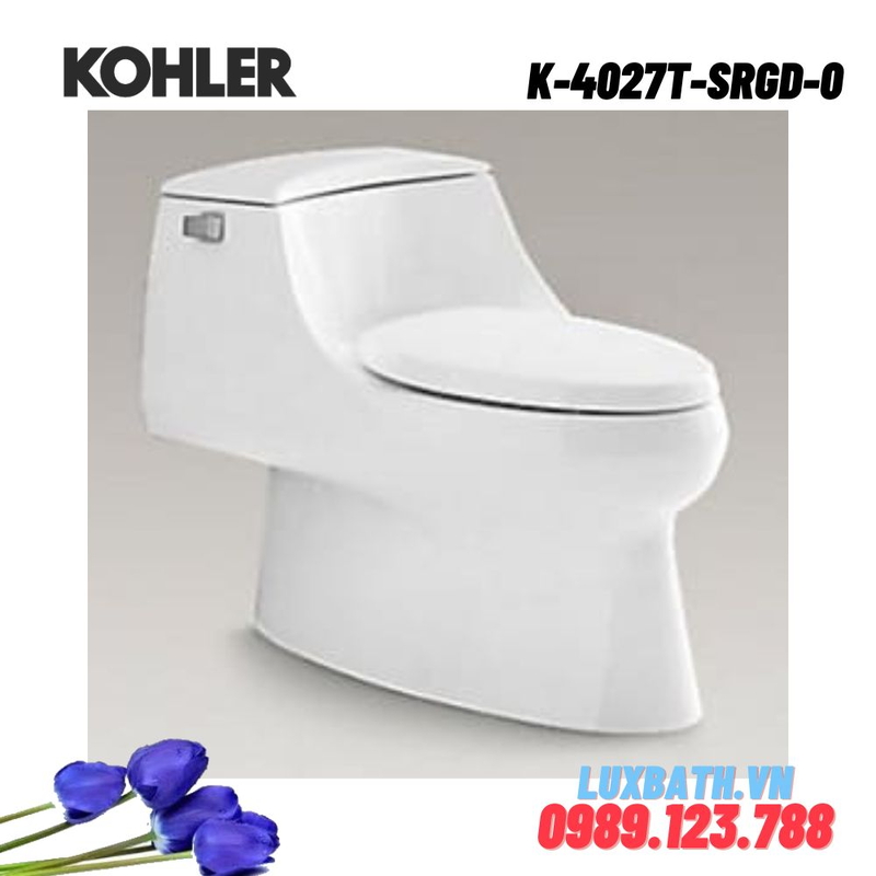 Bồn cầu một khối Kohler K-4027T-SRGD-0 nắp đóng êm
