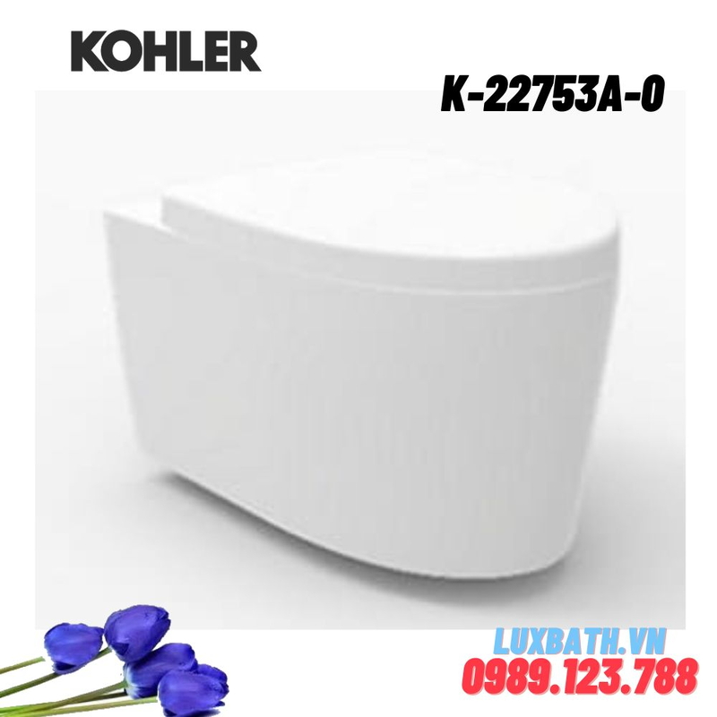 Bồn cầu treo tường Kohler K-22753A-0 nắp đóng êm