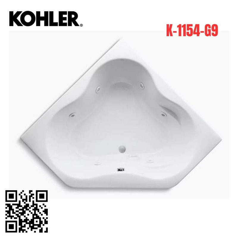 Bồn tắm góc massage Kohler K-1154-G9 Proflex nhựa