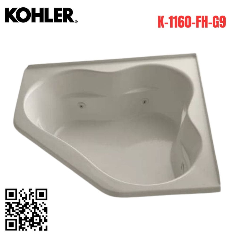 Bồn tắm góc massage Kohler K-1160-FH-G9 Tercet nhựa