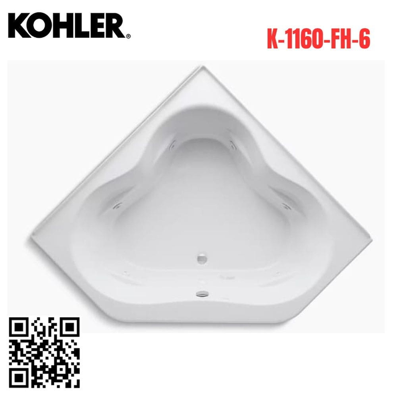 Bồn tắm góc ngâm Kohler K-1160-FH-6 Tercet nhựa