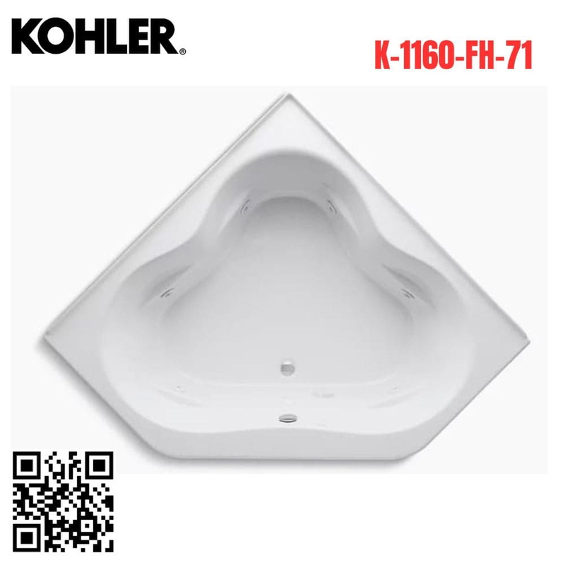 Bồn tắm góc ngâm Kohler K-1160-FH-71 Tercet nhựa