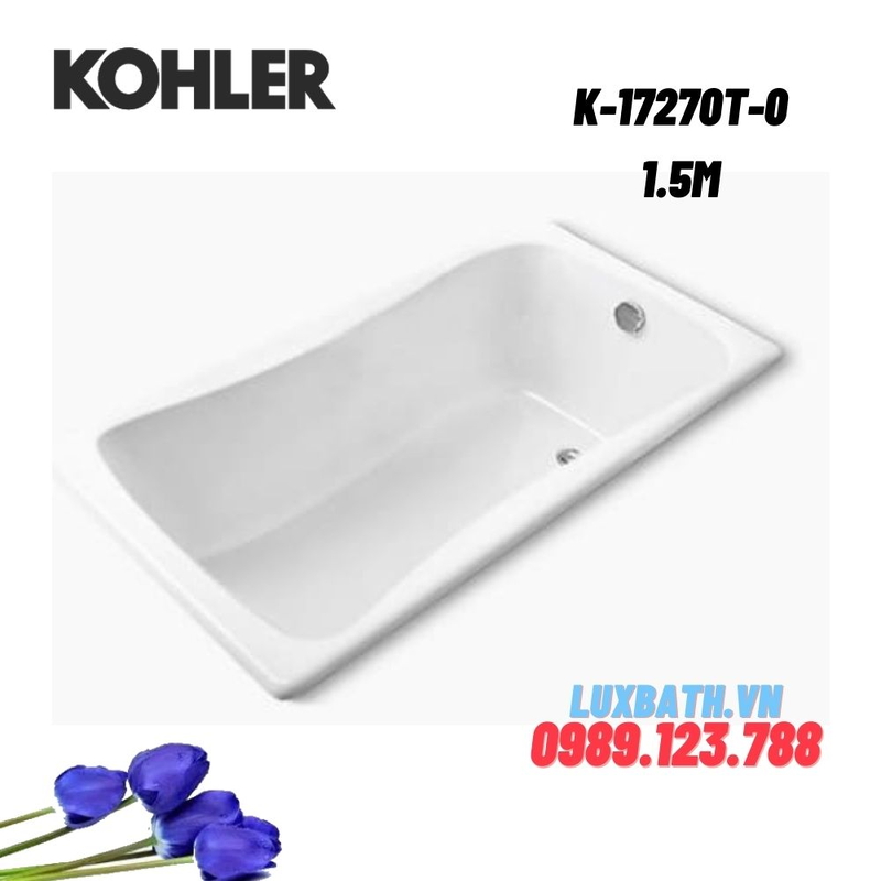 Bồn tắm Kohler K-17270T-0 gang tráng men