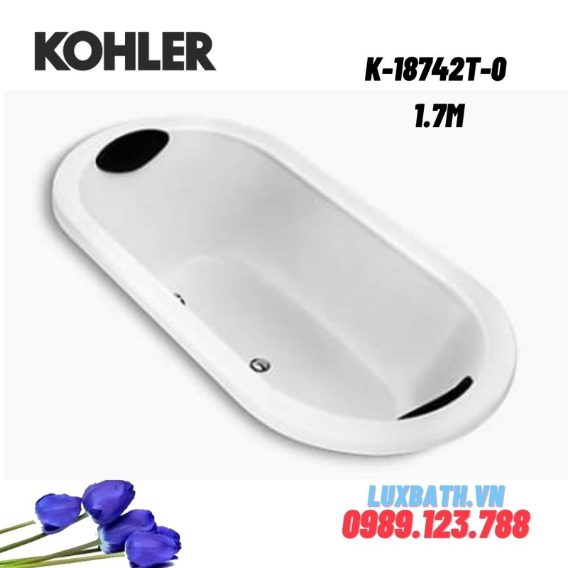 Bồn tắm Kohler K-18742T-0 gang tráng men