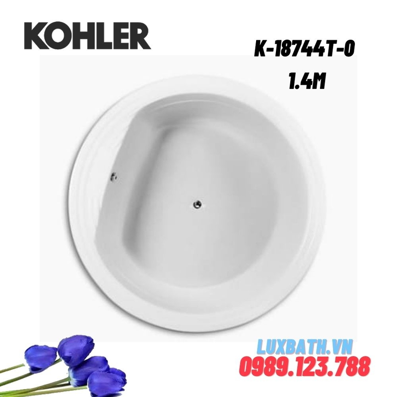 Bồn tắm Kohler K-18744T-0 gang tráng men