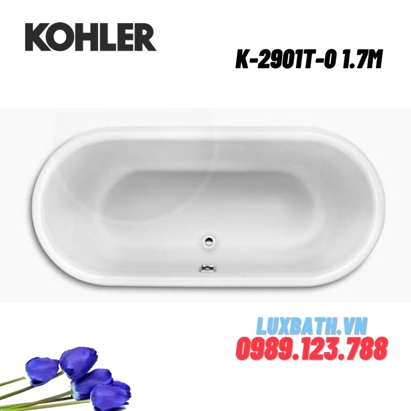 Bồn tắm Kohler K-2901T-0 gang tráng men