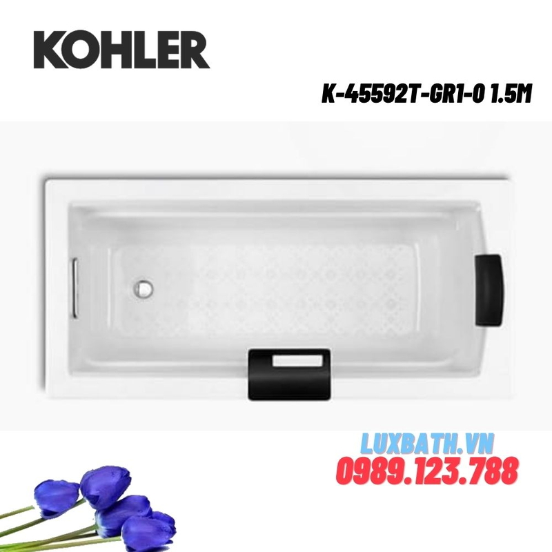 Bồn tắm Kohler K-45592T-GR1-0 gang tráng men