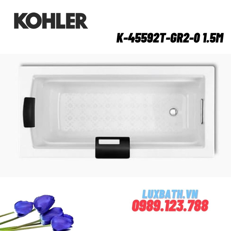 Bồn tắm Kohler K-45592T-GR2-0 gang tráng men