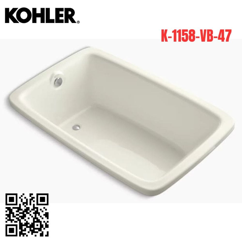 Bồn tắm Kohler K-1158-VB-47 Bancroft nhựa