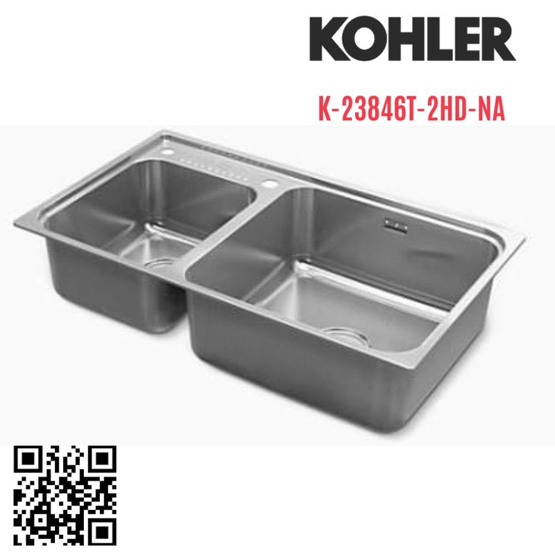 Chậu rửa bát Kohler K-23846T-2HD-NA 2 hố