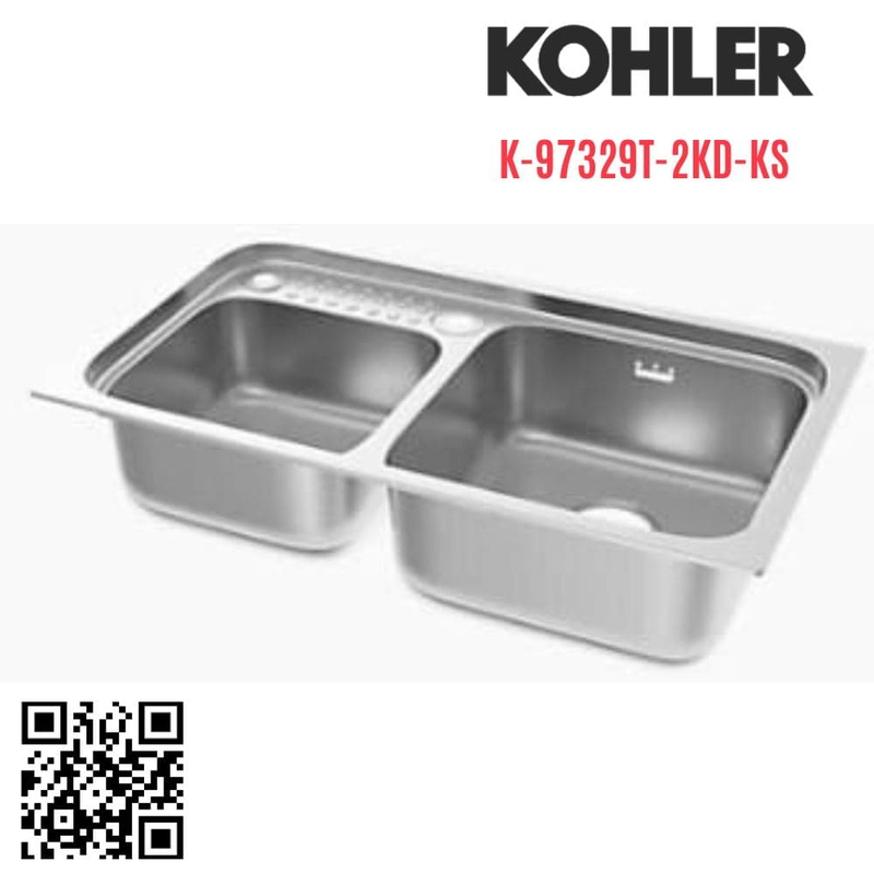Chậu rửa bát Kohler K-97329T-2KD-KS 2 hố