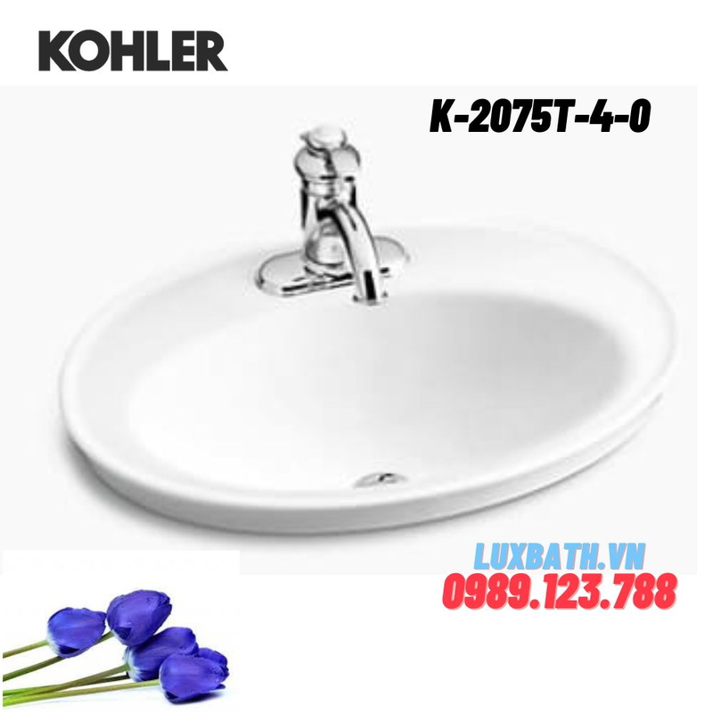 Chậu rửa lavabo Kohler K-2075T-4-0 dương vành