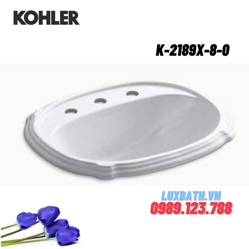 Chậu rửa lavabo Kohler K-2189X-8-0 dương vành