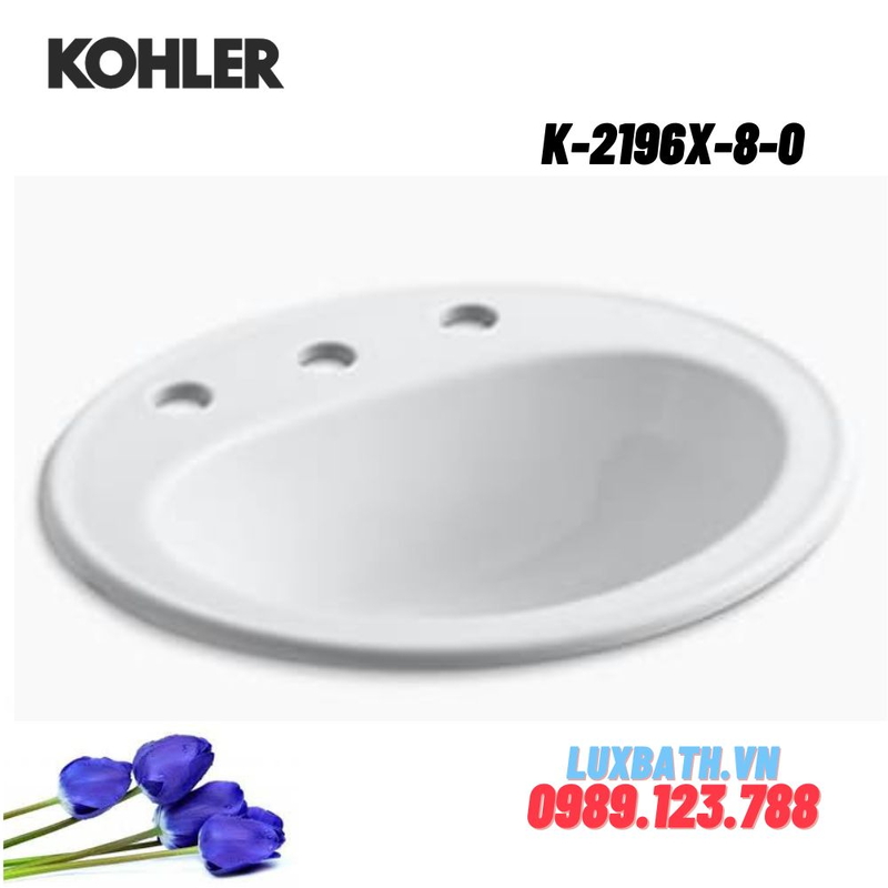 Chậu rửa lavabo Kohler K-2196X-8-0 dương vành
