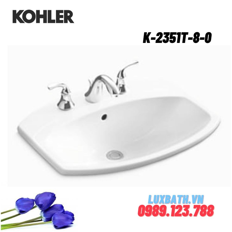 Chậu rửa lavabo Kohler K-2351T-8-0 dương vành