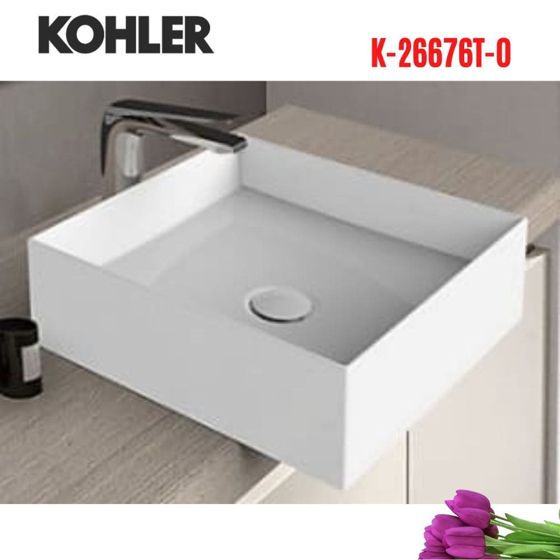 Chậu rửa lavabo treo tường Kohler K-26676T-0