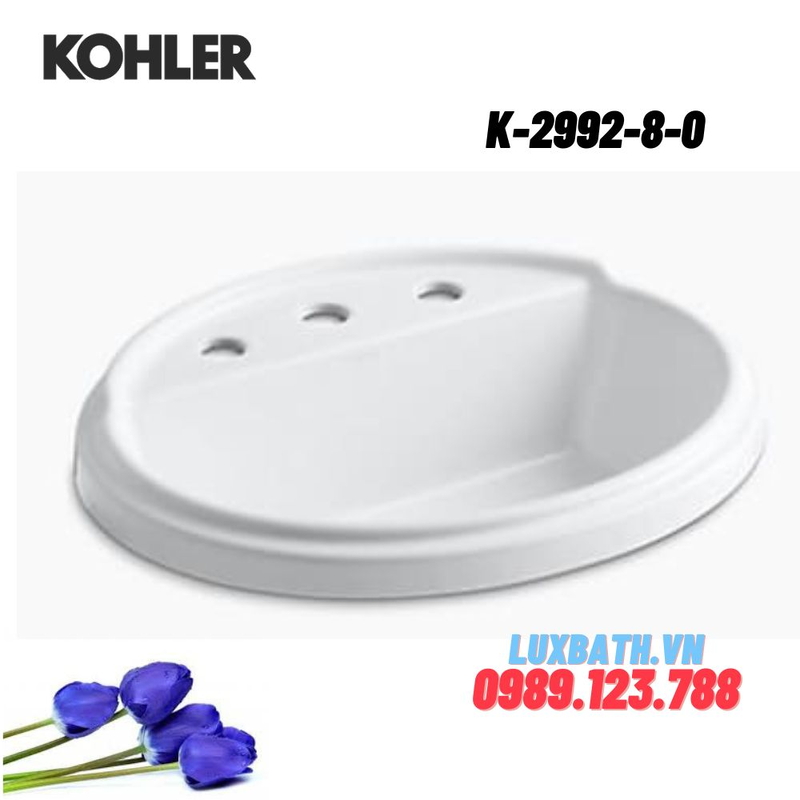 Chậu rửa lavabo Kohler K-2992-8-0 dương vành