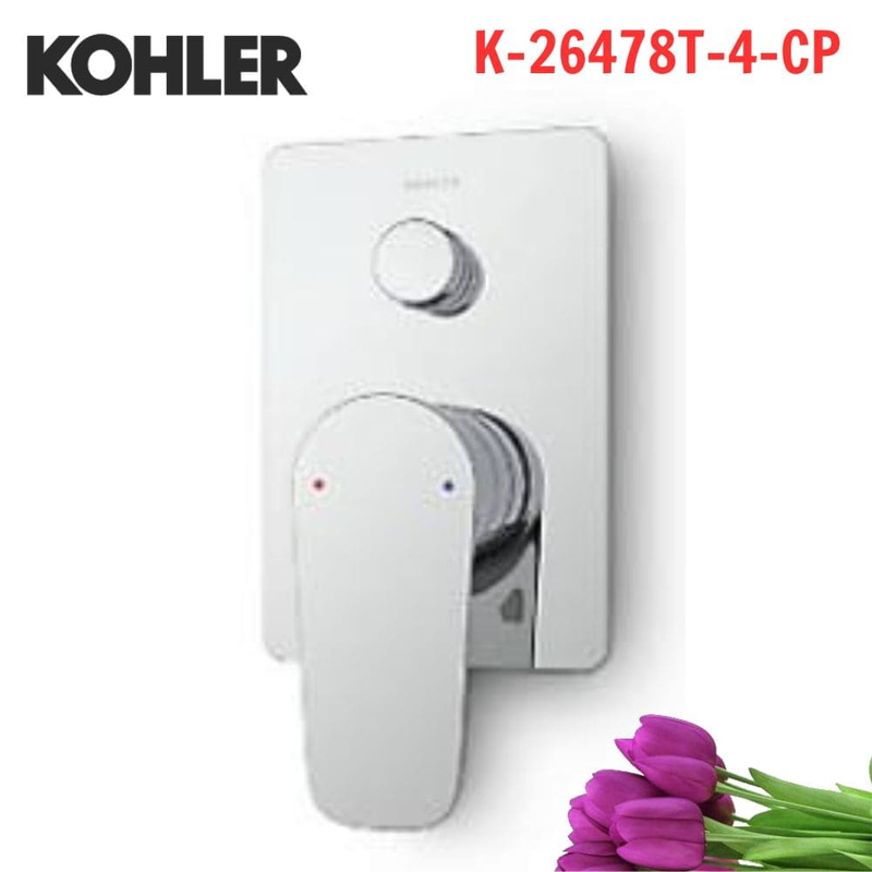 Mặt nạ điều khiển sen tắm Kohler K-26478T-4-CP âm tường 2 chiều