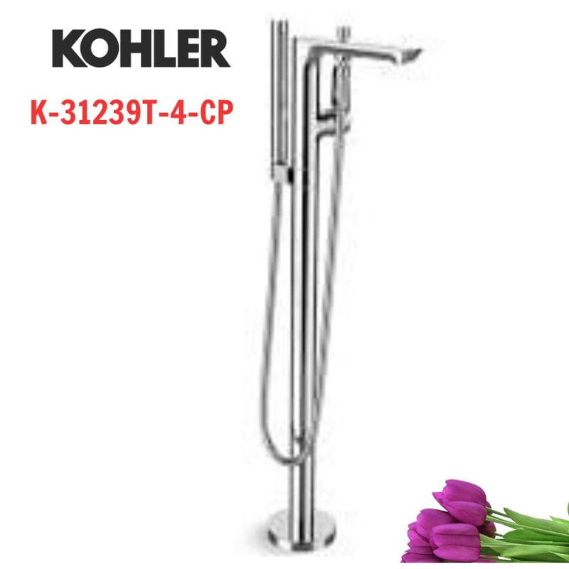 Vòi bồn tắm đặt sàn Kohler K-31239T-4-CP Aleo S Mỹ