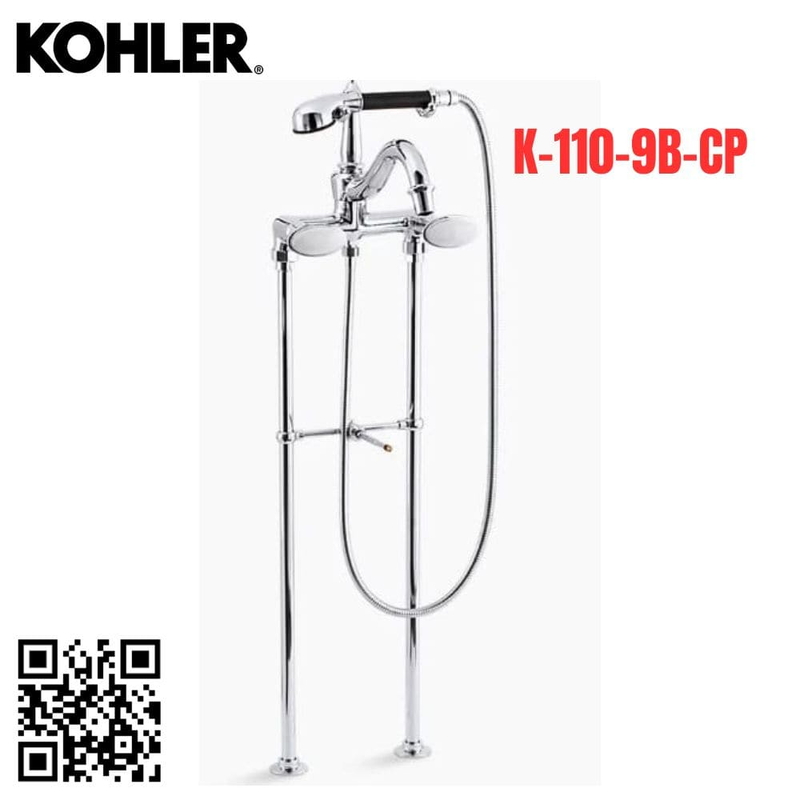 Vòi bồn tắm đặt sàn Kohler K-110-9B-CP Antique Mỹ