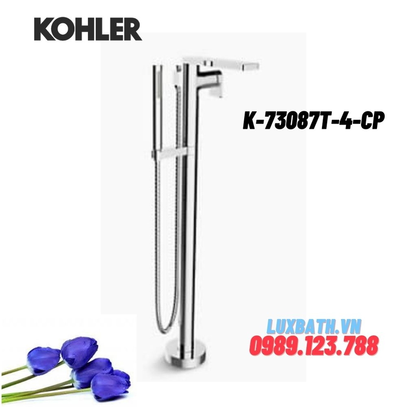 Vòi bồn tắm đặt sàn Kohler K-73087T-4-CP