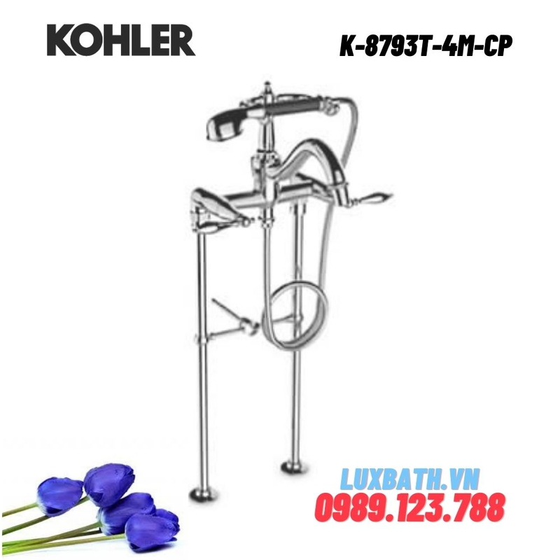 Vòi bồn tắm đặt sàn Kohler K-8793T-4M-CP