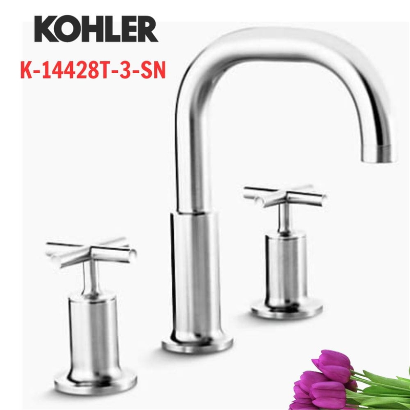 Vòi bồn tắm gắn bồn Kohler K-14428T-3-SN Purist