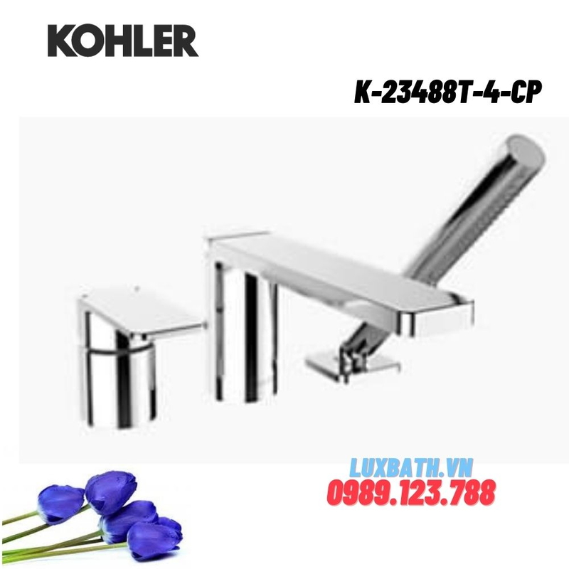 Vòi bồn tắm gắn bồn Kohler K-23488T-4-CP