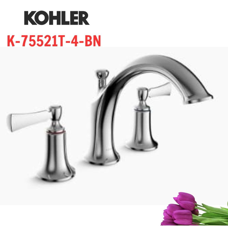 Vòi bồn tắm gắn bồn Kohler K-75521T-4-BN Elate Mỹ