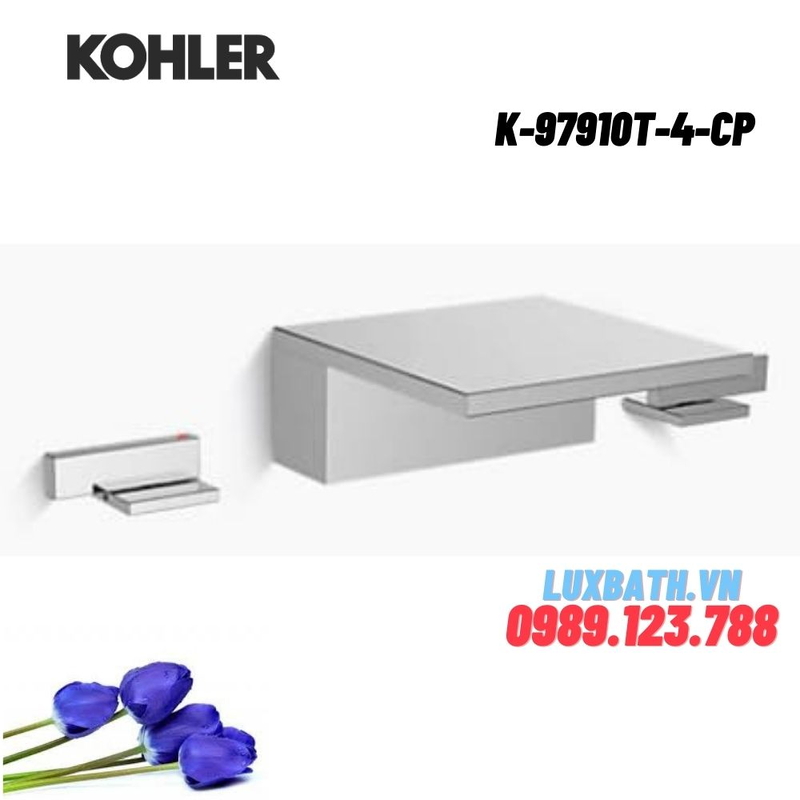 Vòi bồn tắm gắn bồn Kohler K-97910T-4-CP