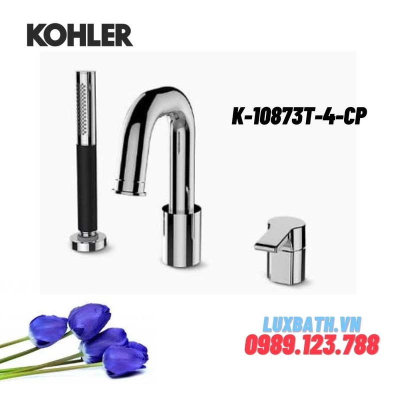 Vòi bồn tắm gắn bồn Kohler K-10873T-4-CP Singulier