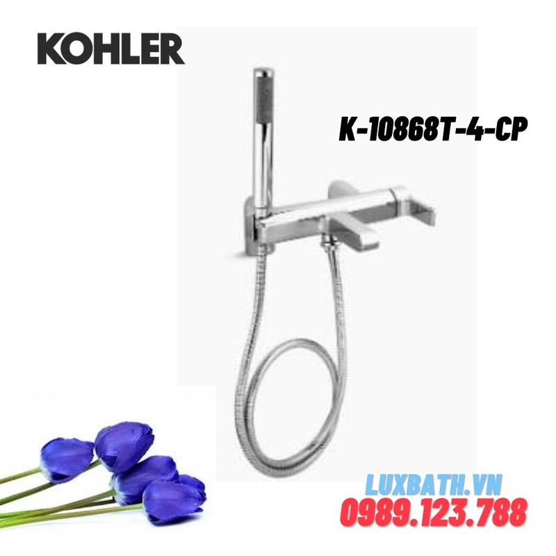 Vòi bồn tắm Kohler K-10868T-4-CP Singulier gắn tường