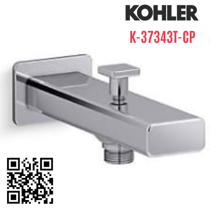 Vòi bồn tắm Kohler K-37343T-CP Strayt gắn tường Mỹ
