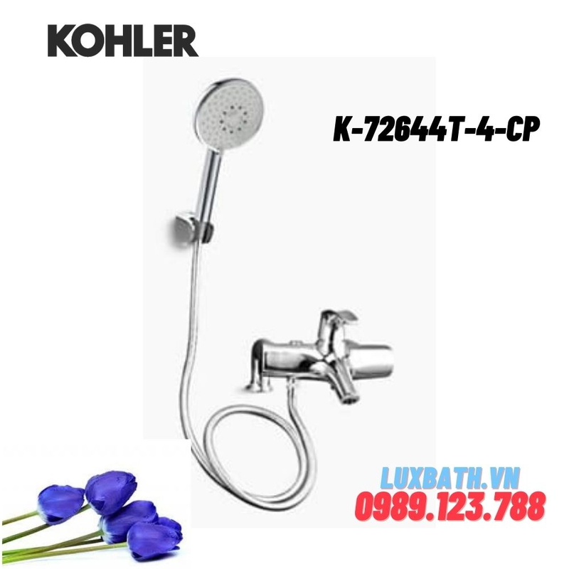 Vòi bồn tắm Kohler K-72644T-4-CP gắn tường