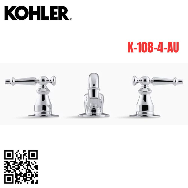 Vòi Chậu Lavabo Kohler K-108-4-AU Nóng Lạnh 3 lỗ