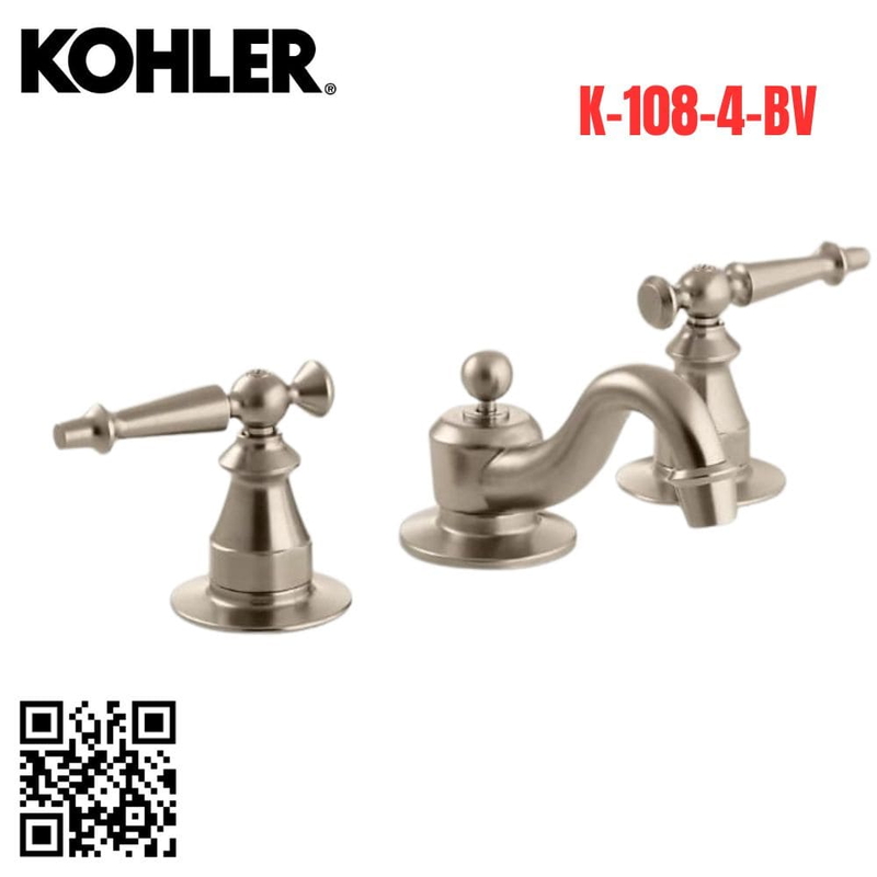 Vòi Chậu Lavabo Kohler K-108-4-BV Nóng Lạnh 3 lỗ