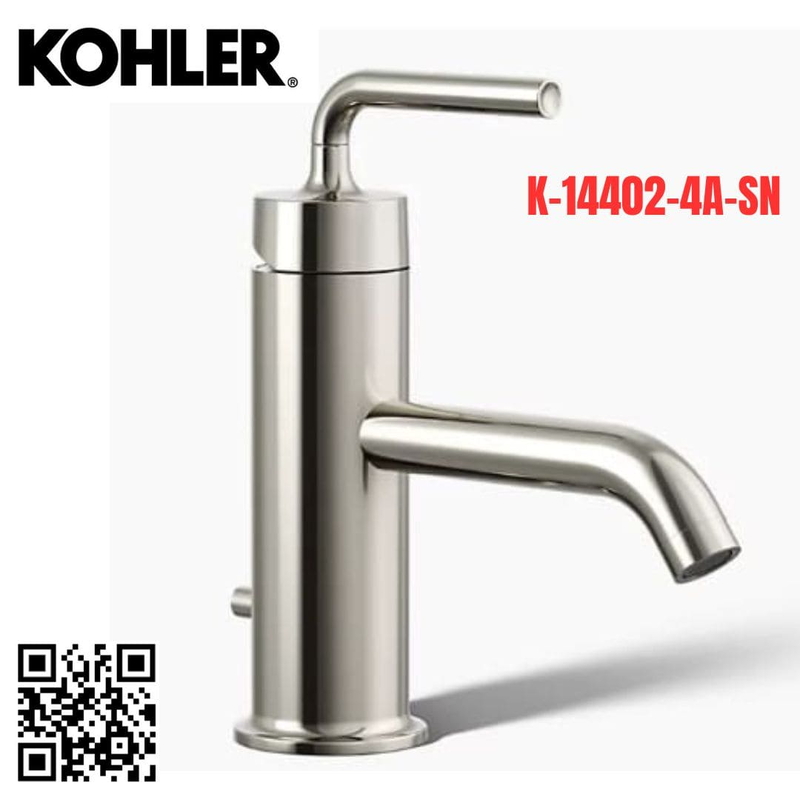 Vòi Chậu Lavabo Kohler K-14402-4A-SN Nóng Lạnh 1 lỗ