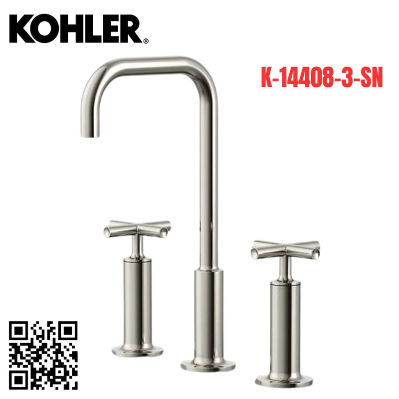 Vòi Chậu Lavabo Kohler K-14408-3-SN Nóng Lạnh 3 lỗ