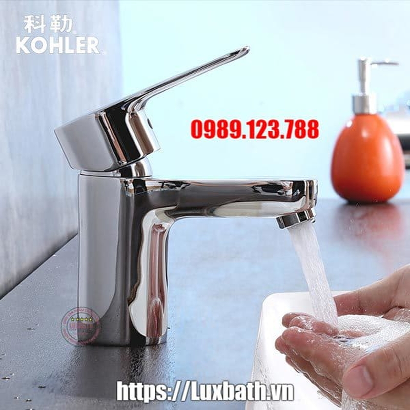 Vòi Chậu Lavabo Kohler K-16027T-B4-CP Nóng Lạnh 1 lỗ